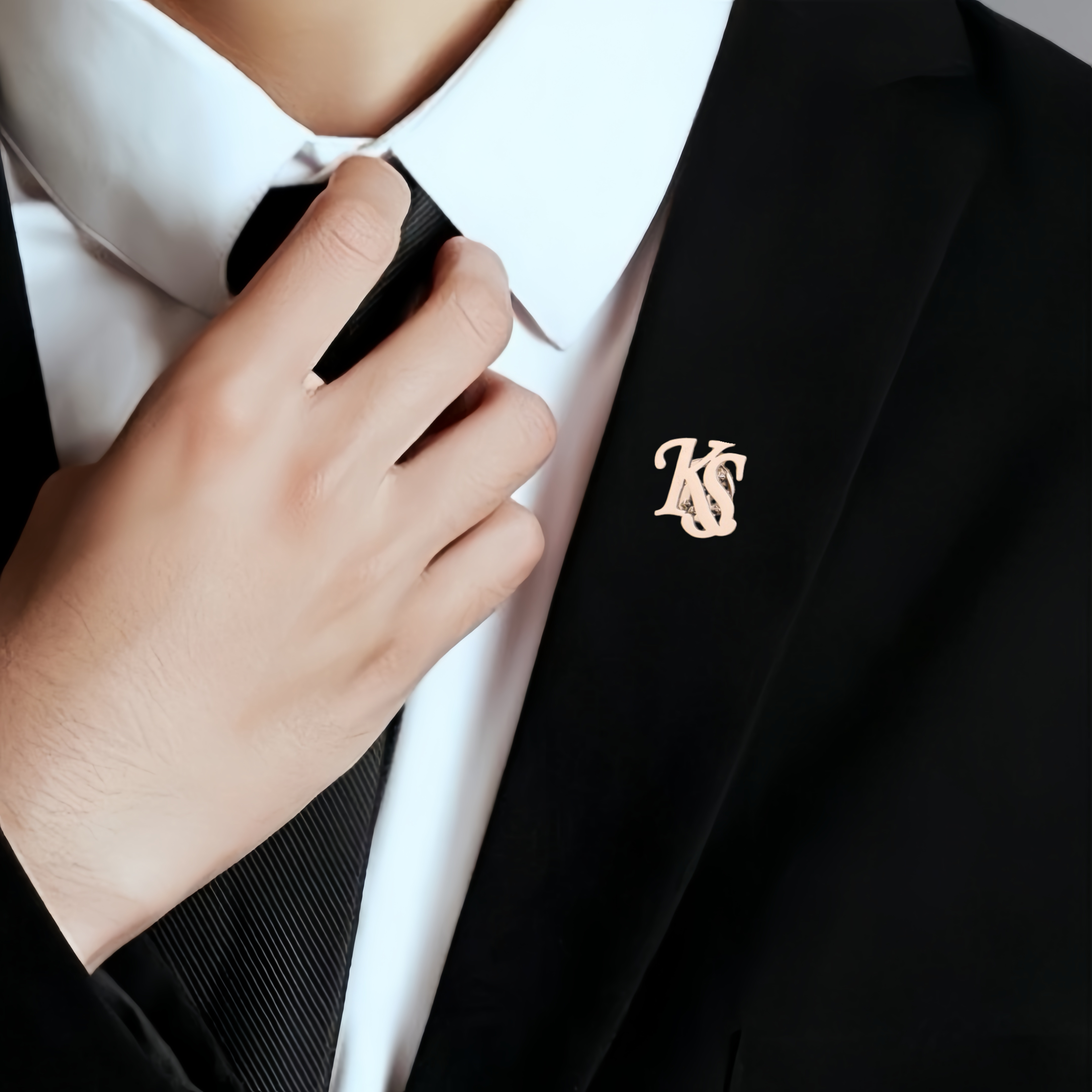 Vintage Fashion Guild - Personalized Initials Jacket Lapel Pin Unique