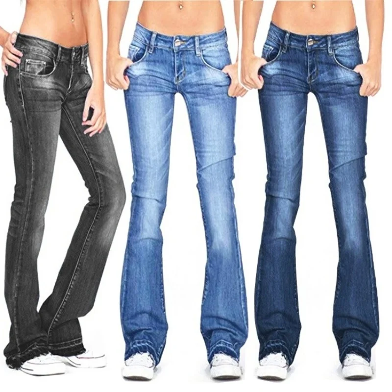 Mom Jean High Rise - Spring Summer Black Low Rise Flared