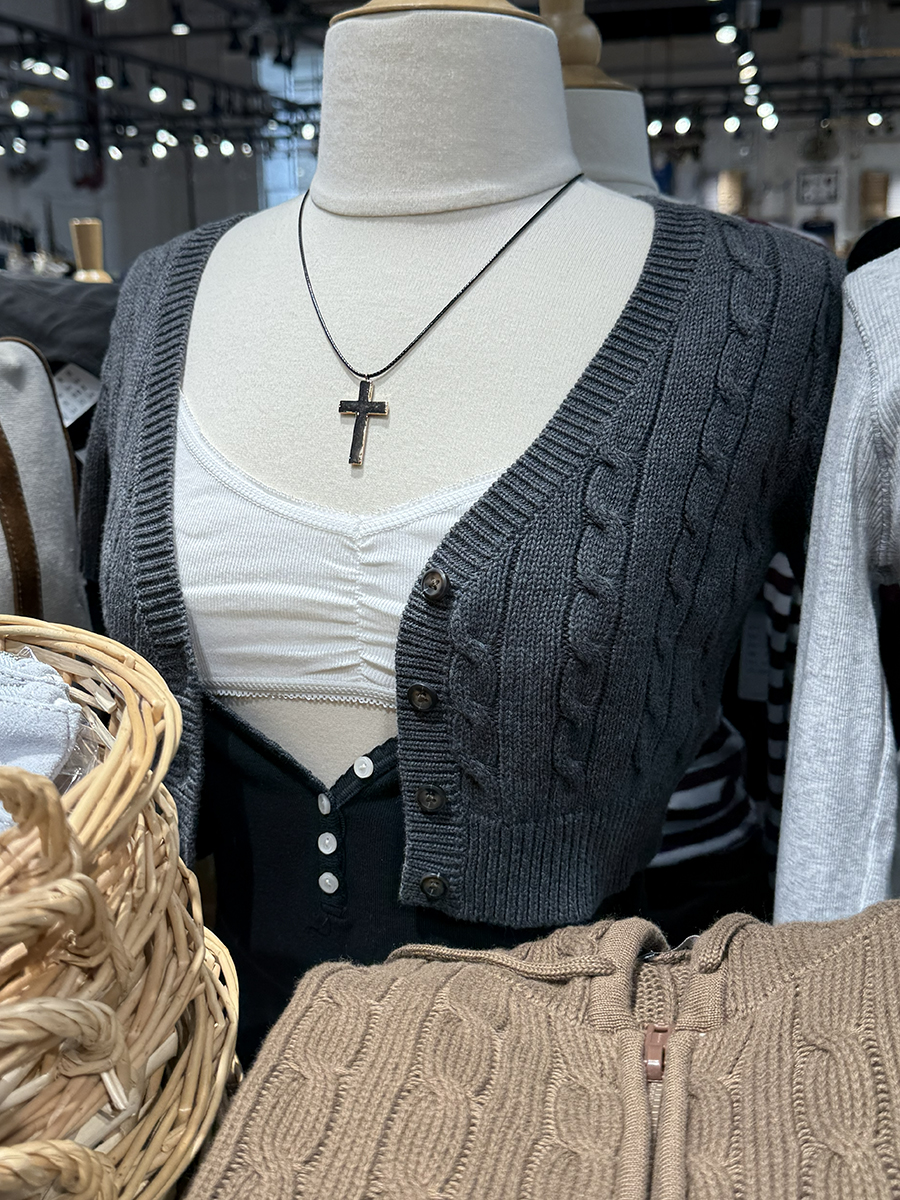 Vintage Four Button Knitted Cr – Crop Cardigan Vintage recenzja i cena