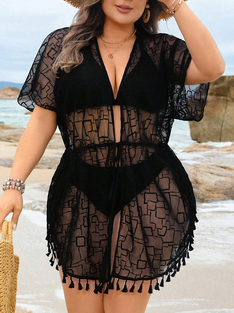 Plus Size Beach Women's Sheer  – Vintage Fashion Plus Size recenzja i cena