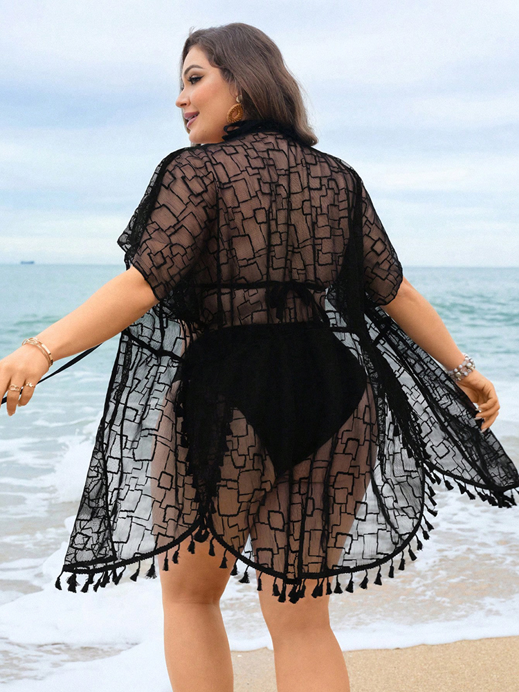 Plus Size Beach Women's Sheer  – Vintage Fashion Plus Size recenzja i cena