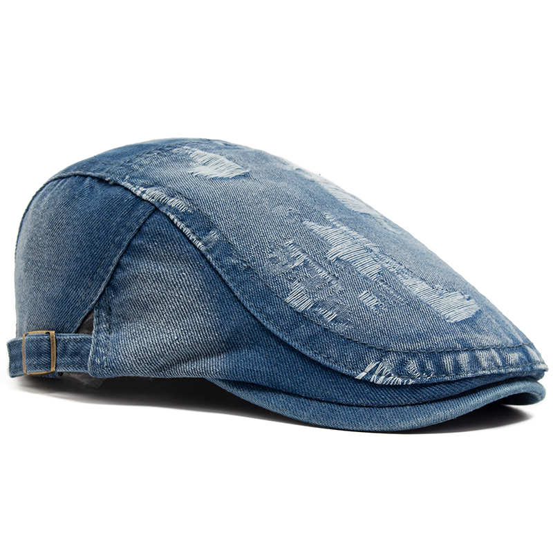 Fashion Men Ripped Denim Beret – Vintage Fashion Nz recenzja i cena