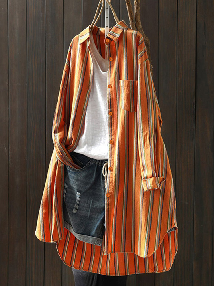 Women Vintage Striped Long Shi – Crop Cardigan Vintage recenzja i cena