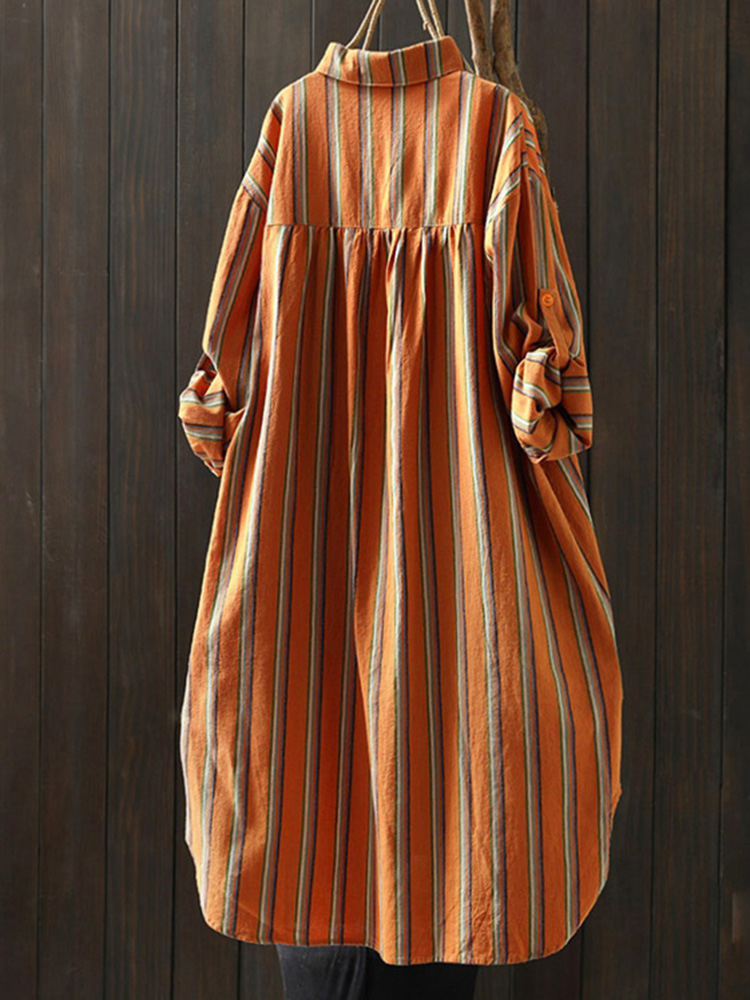 Women Vintage Striped Long Shi – Crop Cardigan Vintage recenzja i cena