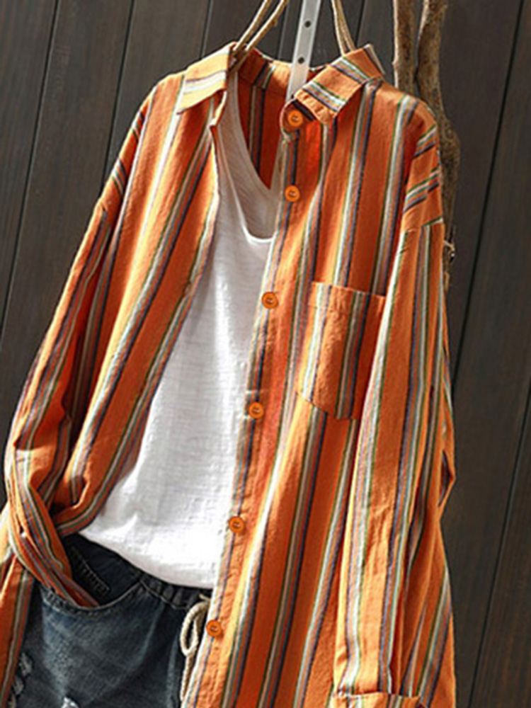 Women Vintage Striped Long Shi – Crop Cardigan Vintage recenzja i cena