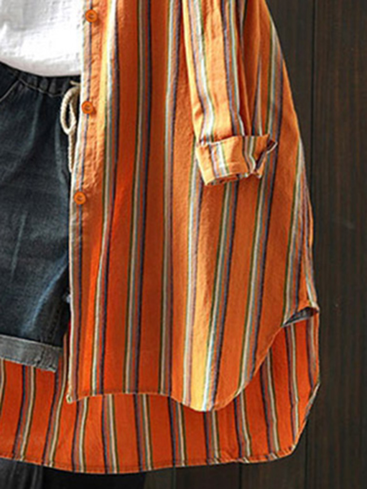 Women Vintage Striped Long Shi – Crop Cardigan Vintage recenzja i cena