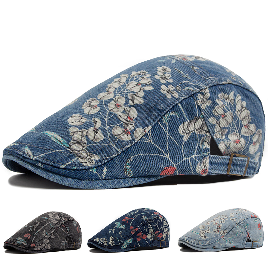 New Vintage Print Denim Beret  – Vintage Fashion Nz recenzja i cena