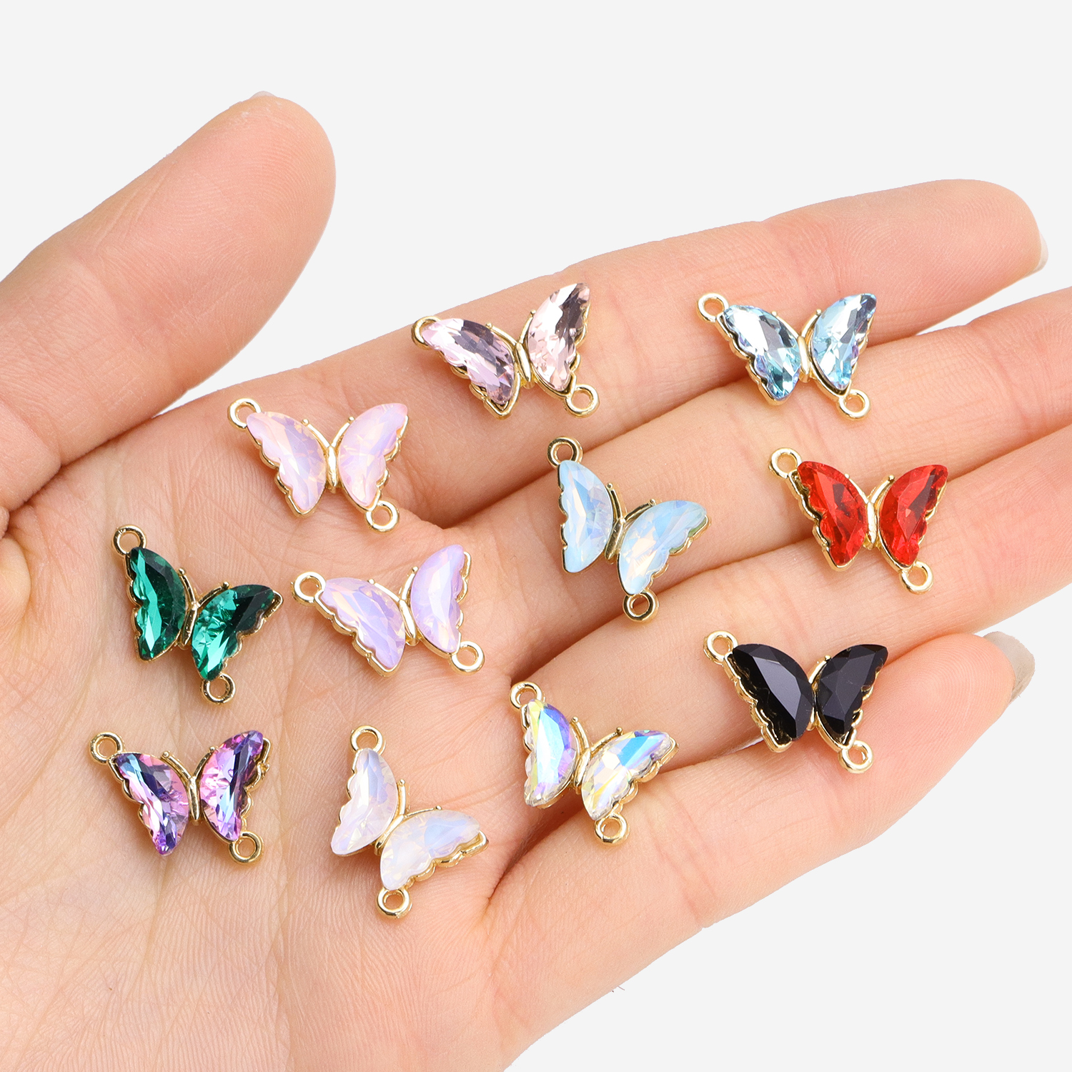 10Pcs Crystal Glass Butterfly  – Vintage Fashion Necklace recenzja i cena