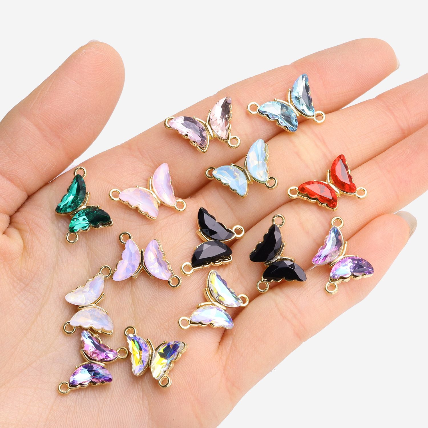 10Pcs Crystal Glass Butterfly  – Vintage Fashion Necklace recenzja i cena
