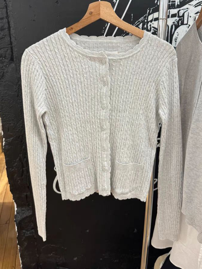 Pockets Twist Flower Knitted S – Crop Cardigan Vintage recenzja i cena