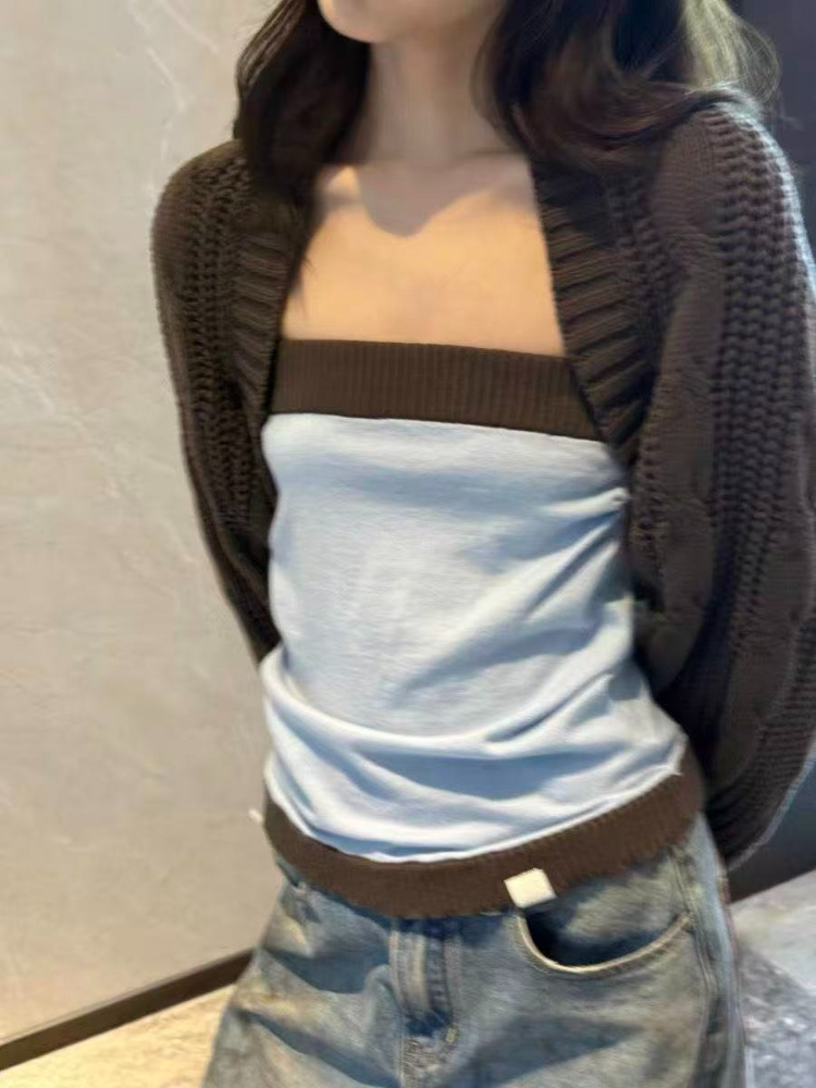 Y2k Aesthetic Two Pieces Set K – Crop Cardigan Vintage recenzja i cena