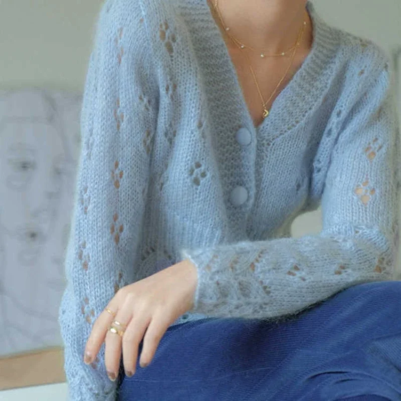Women's Sweater Kawaii Cardiga – Crop Cardigan Vintage recenzja i cena