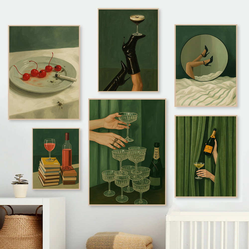 1pc frameless Retro Style Mini – Vintage Fashion Illustrations recenzja i cena