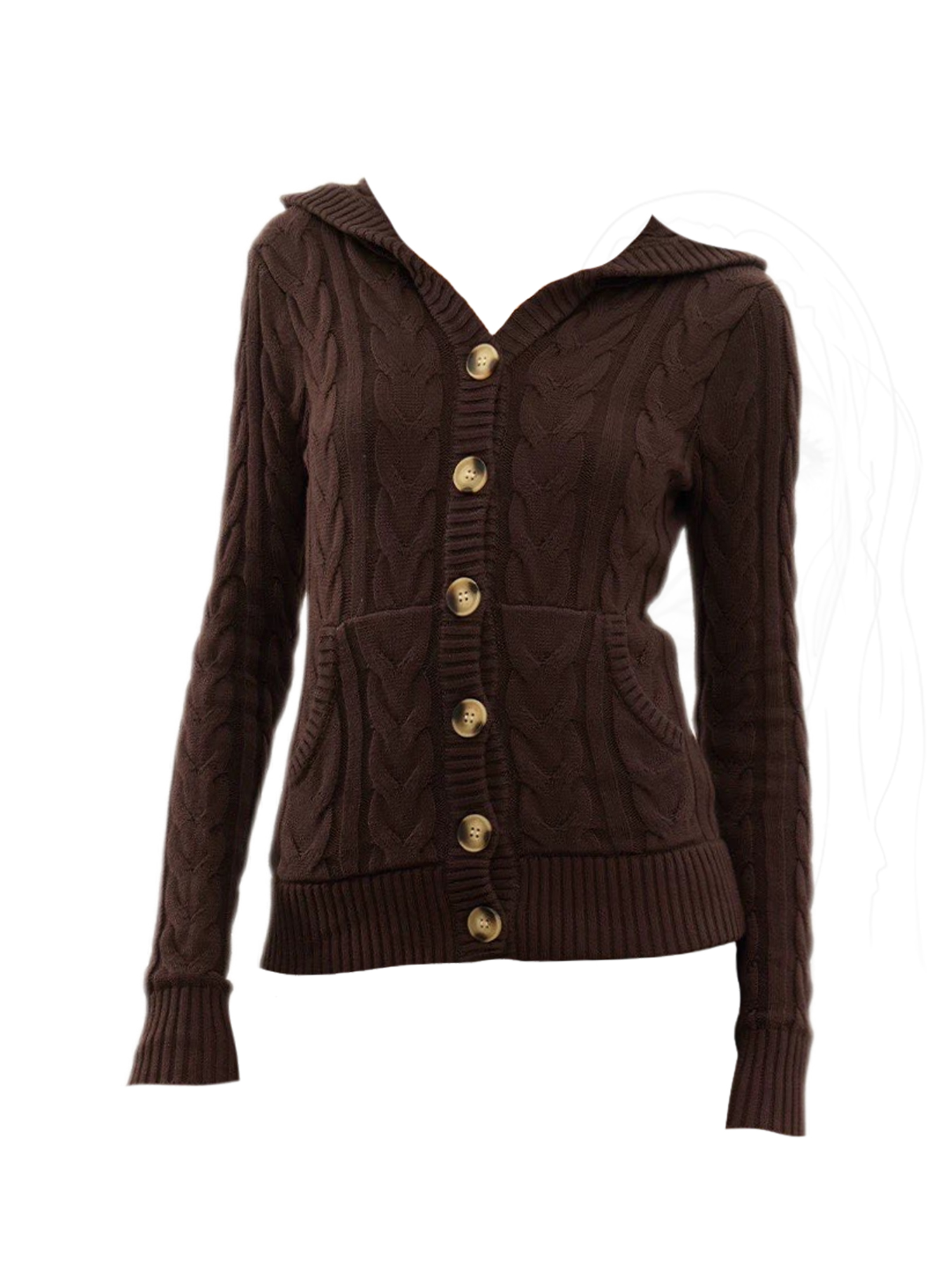 Women's Brown Hoodie Cardigan  – Crop Cardigan Vintage recenzja i cena