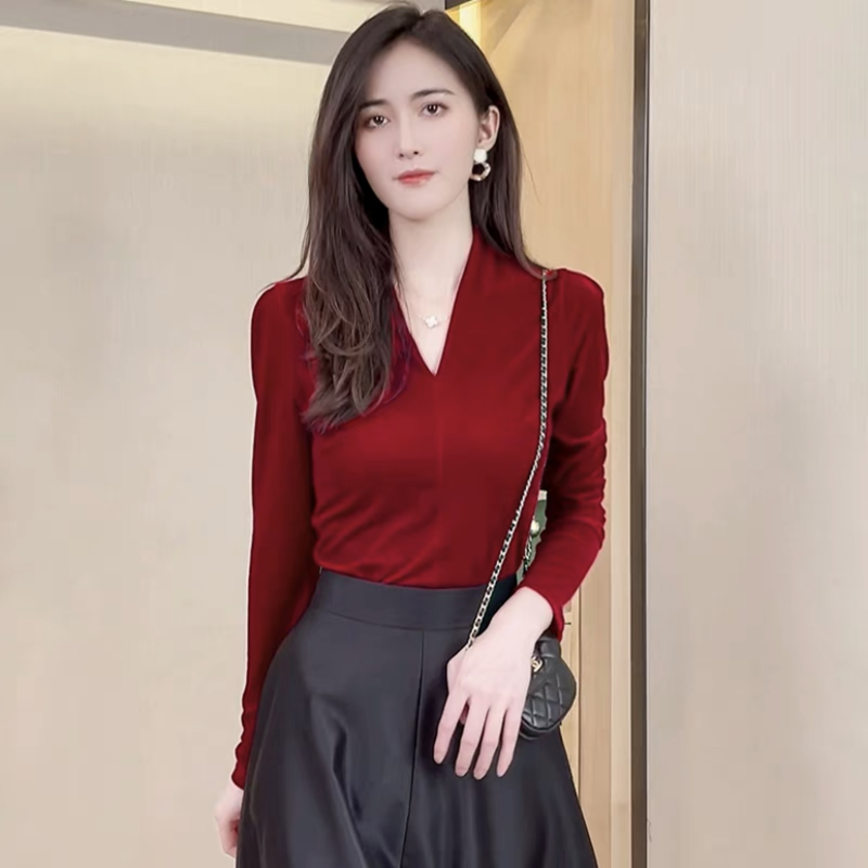 Fashion elegant V-neck long sl – Vintage Fashion Plus Size recenzja i cena