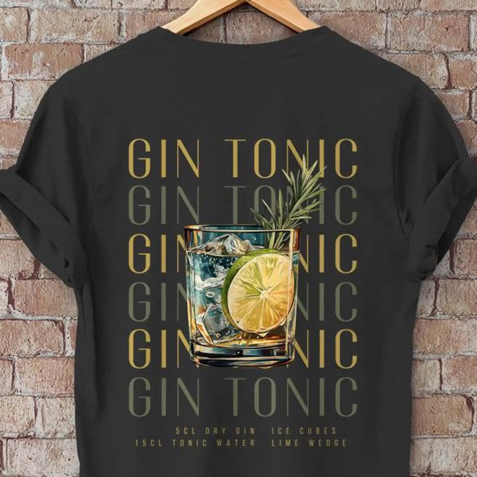 Gin Tonic T Shirt Illustrated  – Vintage Fashion Illustrations recenzja i cena