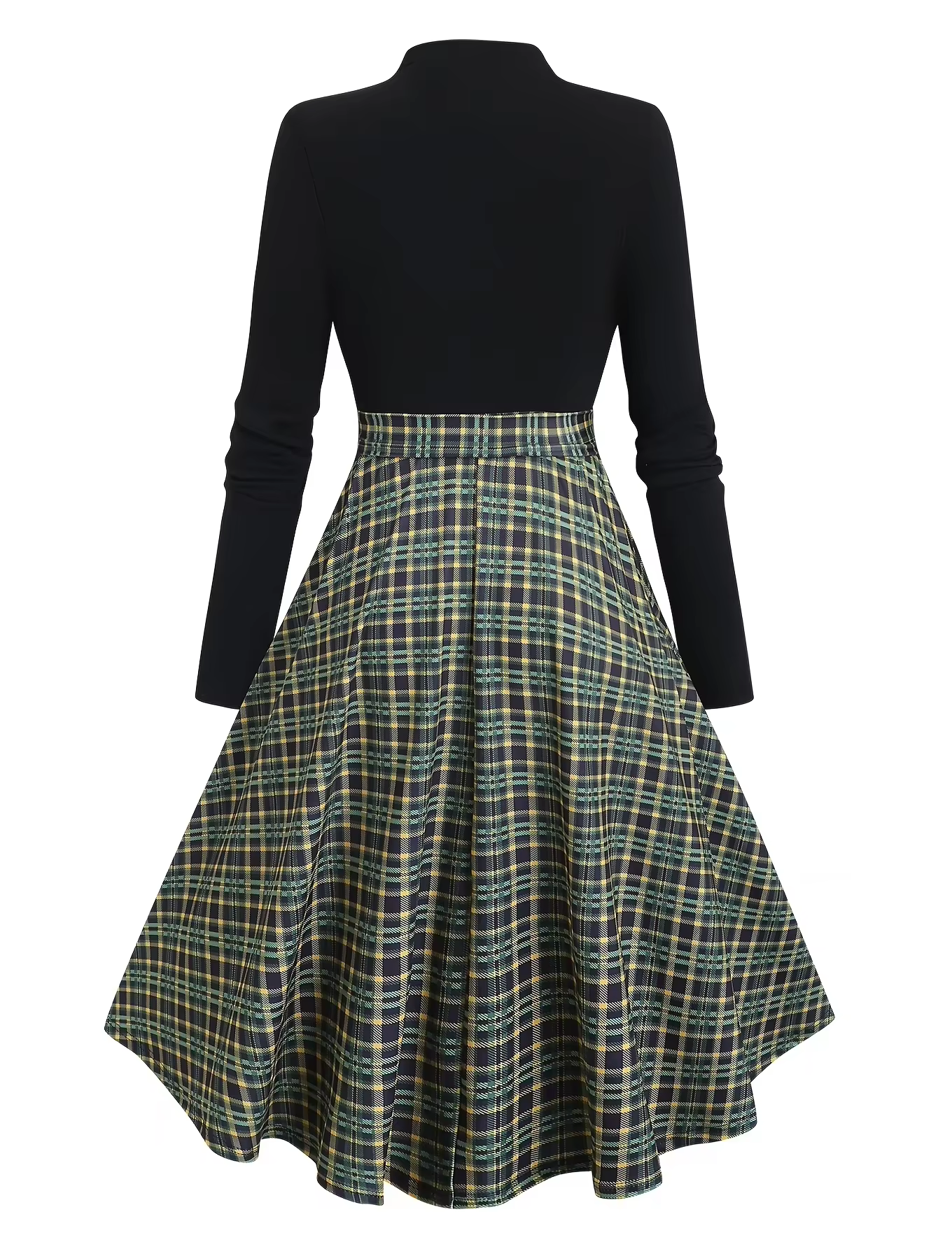 Retro plus Size Dark Green Pla – Vintage Fashion Plus Size recenzja i cena