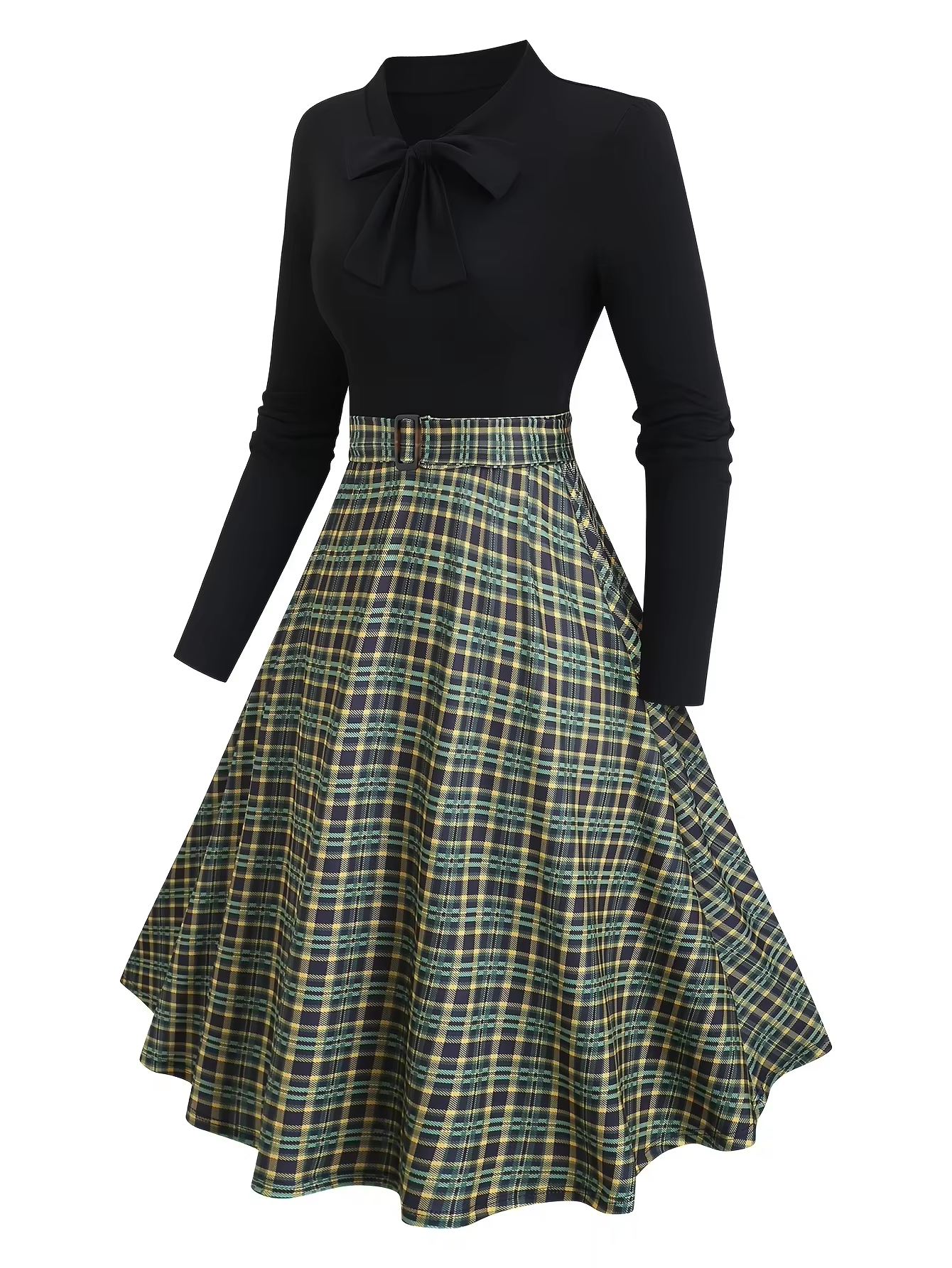 Retro plus Size Dark Green Pla – Vintage Fashion Plus Size recenzja i cena