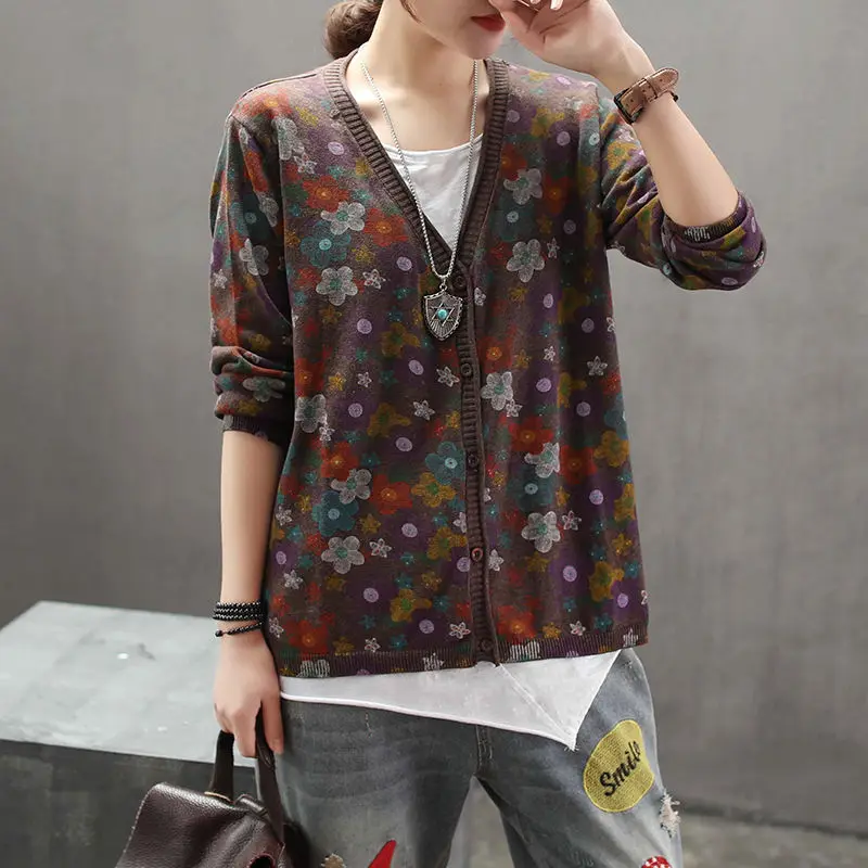Vintage Loose Sweaters Coat Sp – Crop Cardigan Vintage recenzja i cena