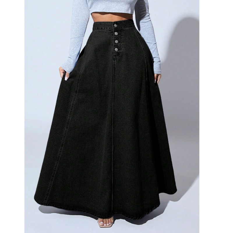 plus Size Women's Black Denim  – Vintage Fashion Plus Size recenzja i cena