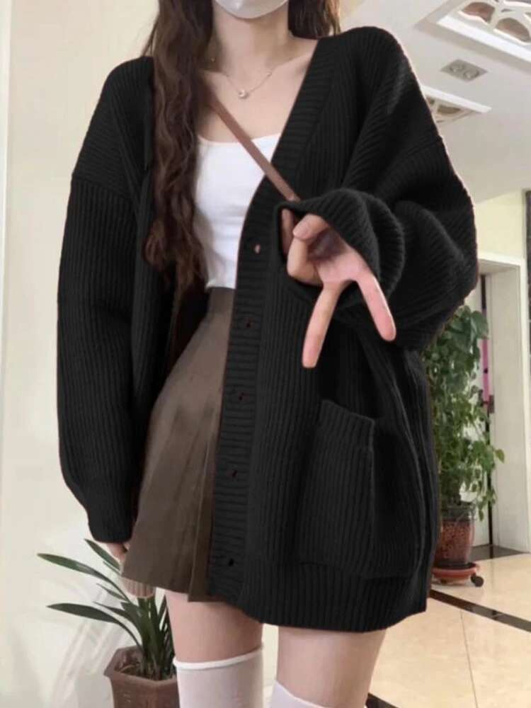 Loose Cardigan Women Long Slee – Crop Cardigan Vintage recenzja i cena