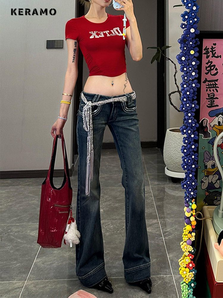 Streetwear y2k Flare Jeans Dis – Mom Jean High Rise recenzja i cena
