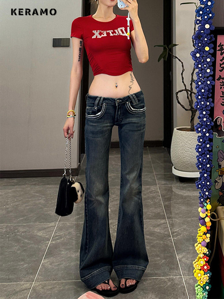 Streetwear y2k Flare Jeans Dis – Mom Jean High Rise recenzja i cena
