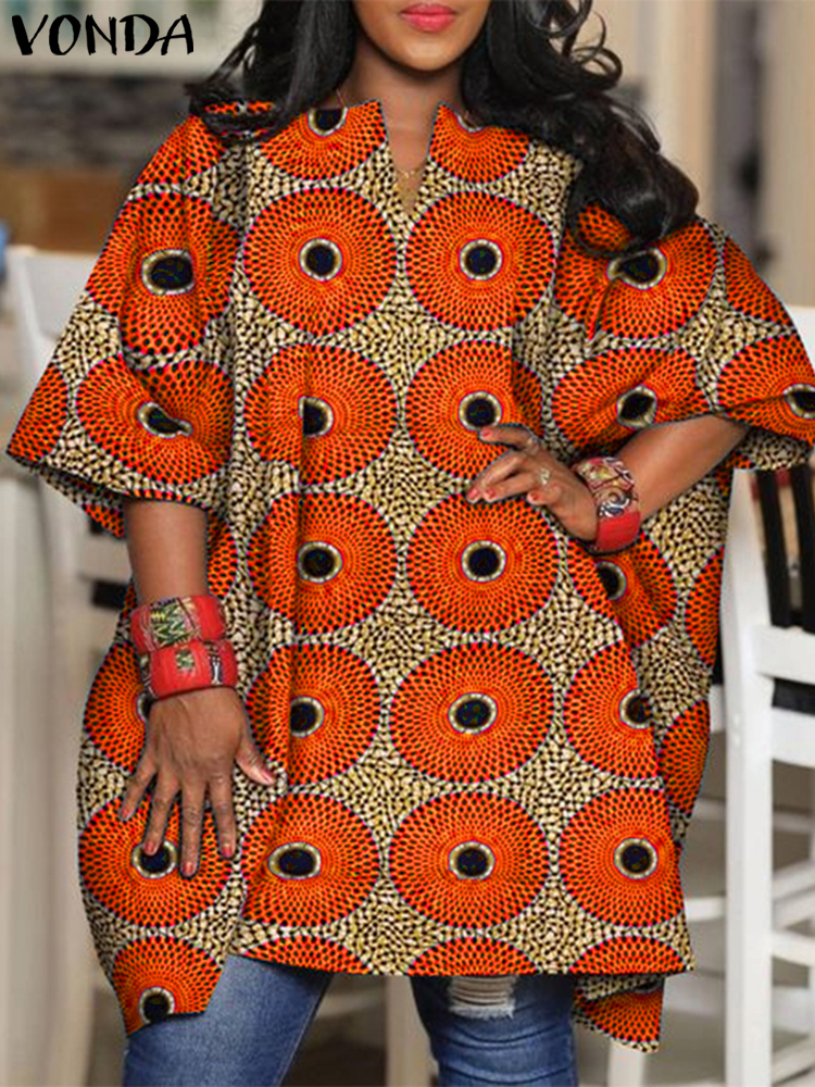 Plus Size 5XL VONDA Women Blou – Vintage Fashion Plus Size recenzja i cena