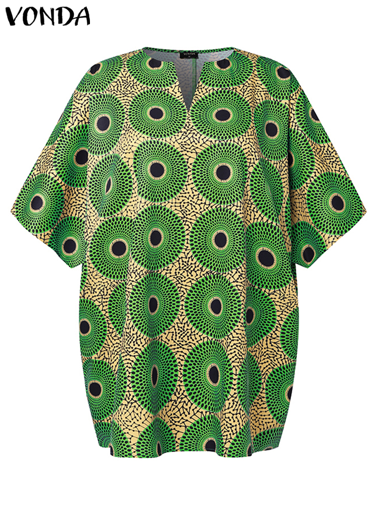 Plus Size 5XL VONDA Women Blou – Vintage Fashion Plus Size recenzja i cena