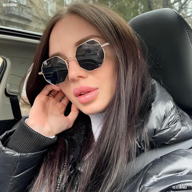 Square Polygon Metal Sunglasse – Vintage Fashion Girl recenzja i cena